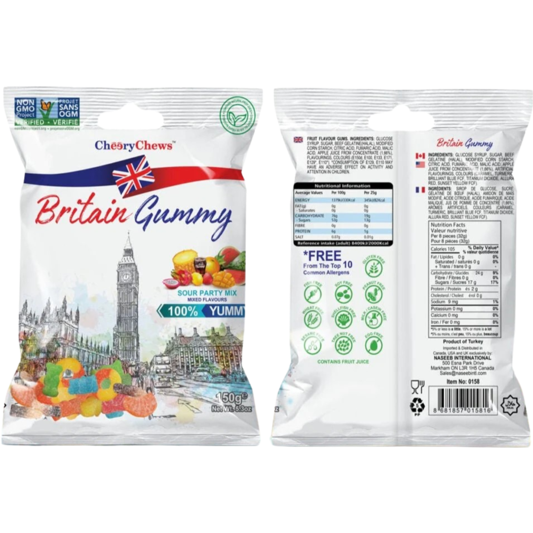 Britain Gummy Sour Party Mix 150g