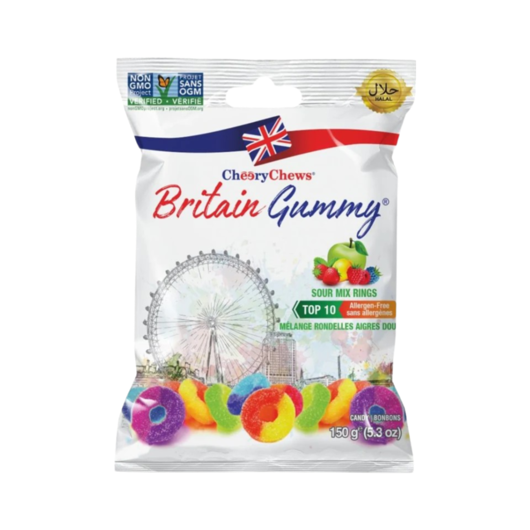 Britain Gummy Sour Mix Rings 150g