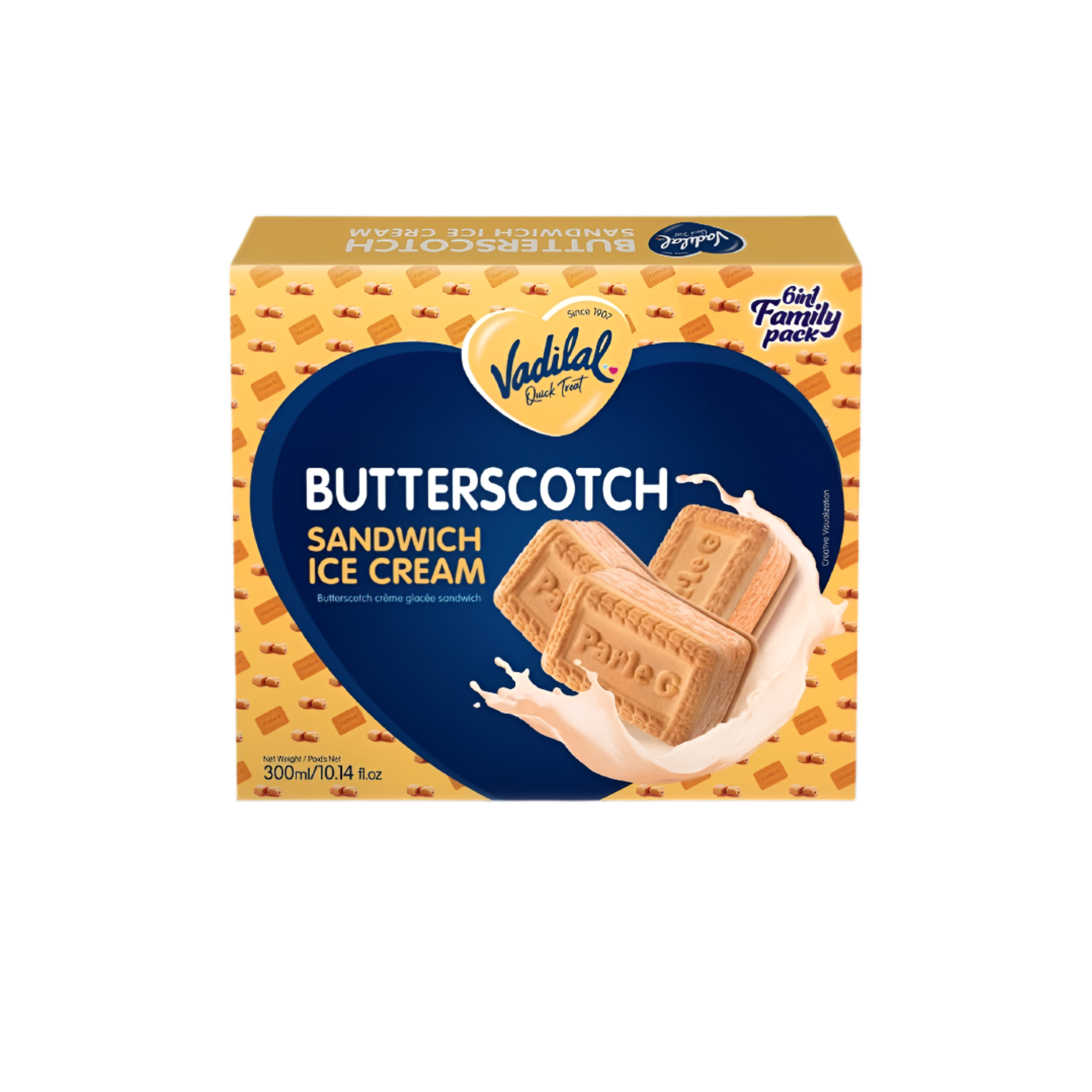 Vadilal Butterscotch Sandwich Ice Cream 300ml