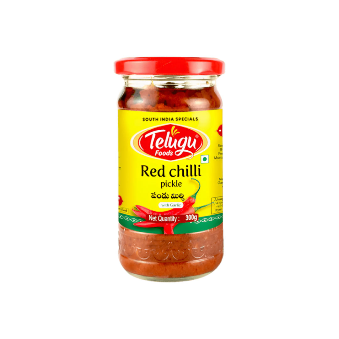Telugu Foods Red Chilli Pickle (With Garlic) 300g