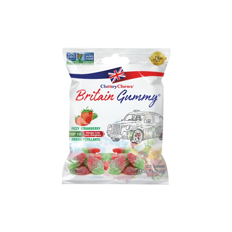 Britain Gummy Fizzy Strawberry 80gm