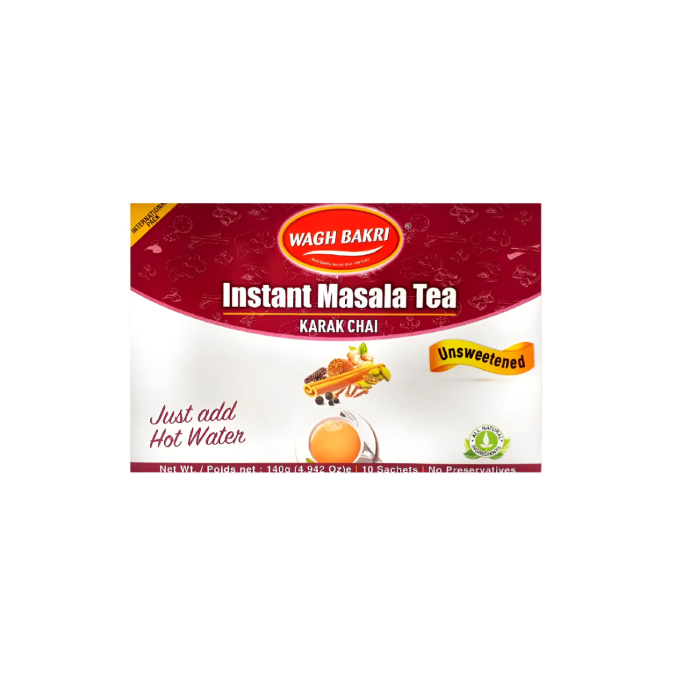 Wagh Bakri Instant Masala Tea Unsweetened 140gm