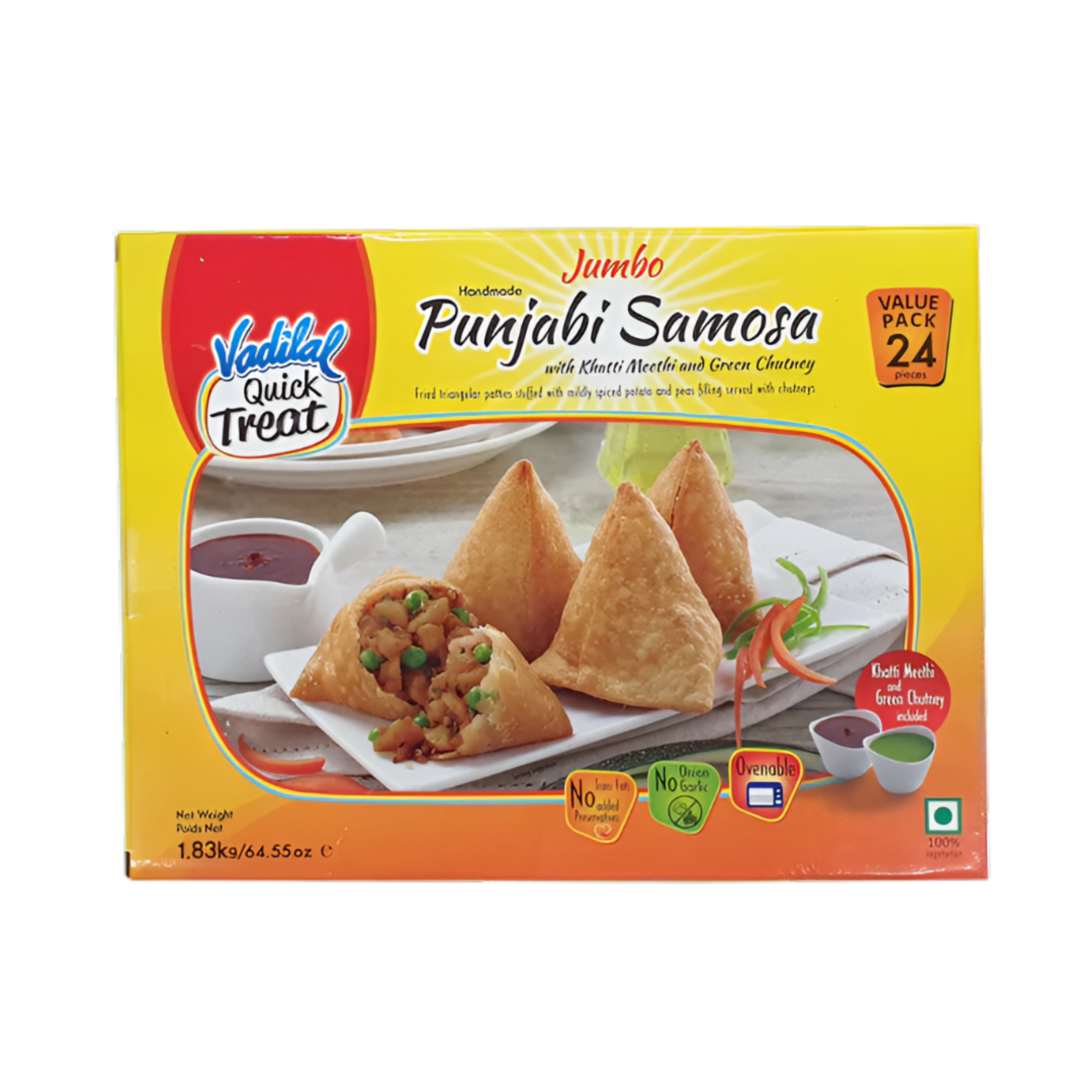 Vadilal Punjabi Samosa Jumbo 1.68Kg (24 Pcs)