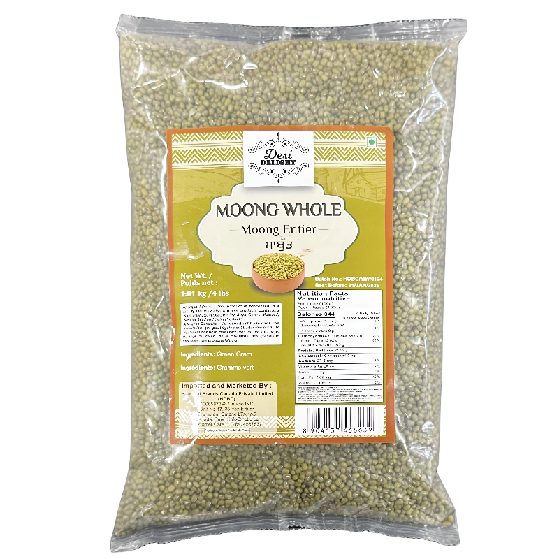 Desi Delight Moong Whole 4Lb