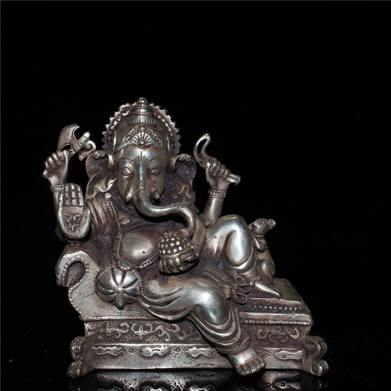 Tibetan Ganesh God of Wealth Statue - Metal