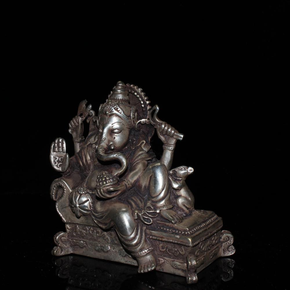 Tibetan Ganesh God of Wealth Statue - Metal