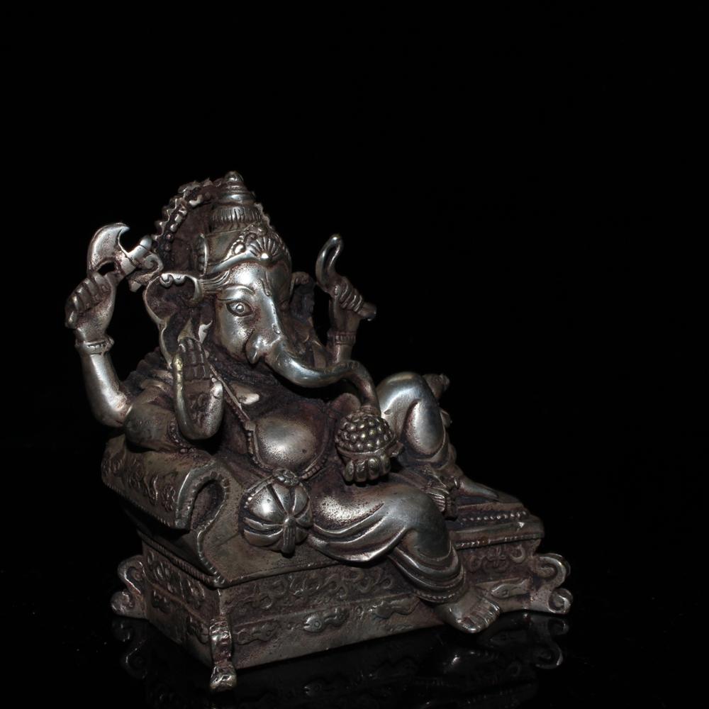 Tibetan Ganesh God of Wealth Statue - Metal