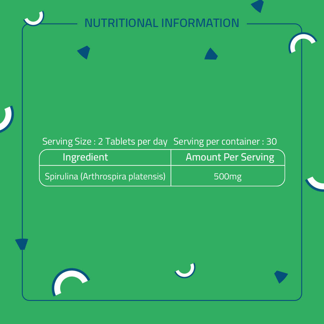 Laurik Spirulina 500Mg Supplement Tablets