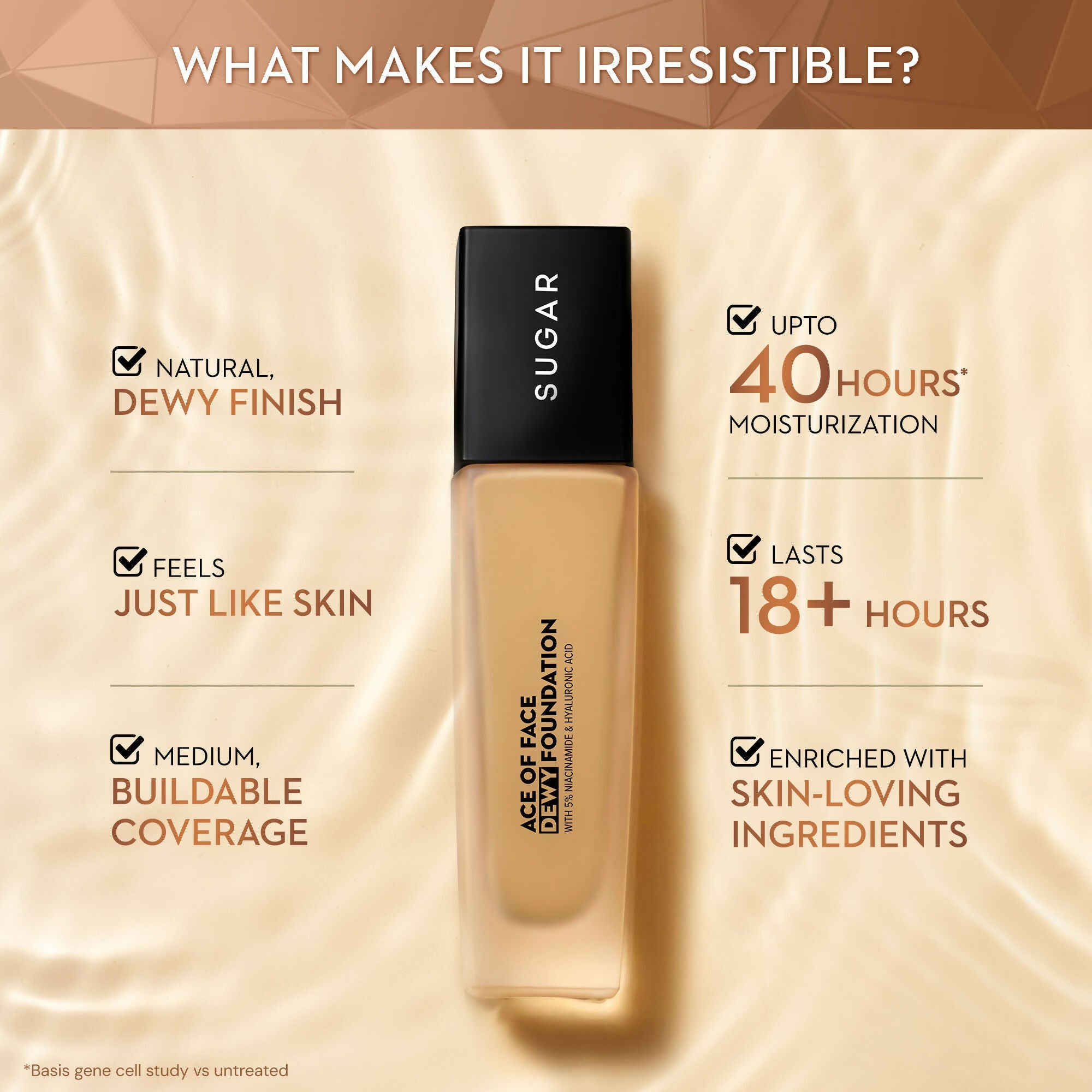 Sugar Ace Of Face Dewy Foundation - 10 Latte