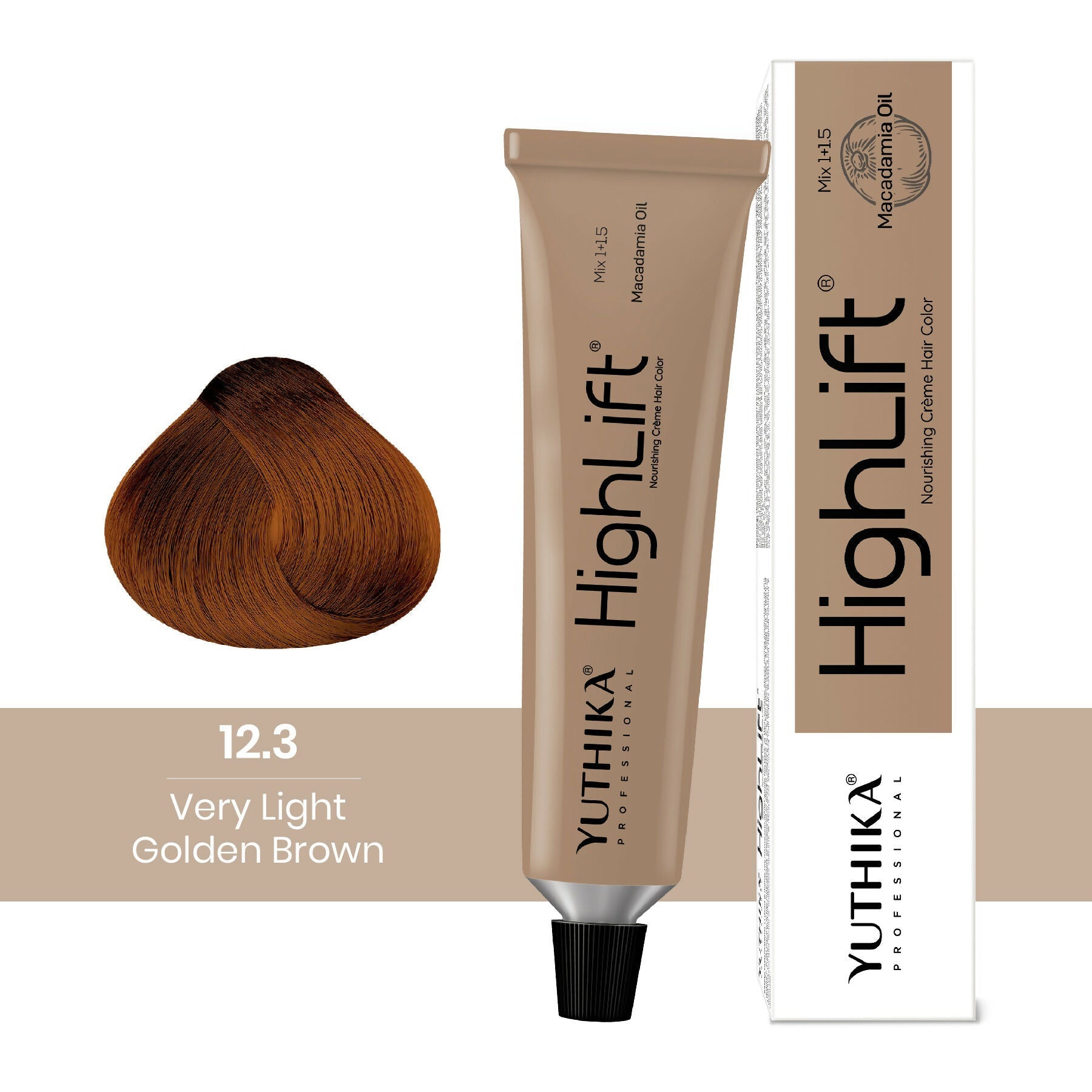 Yuthika Professional High lift Creme Hair Colour 12.3 Very Light Golden Brown