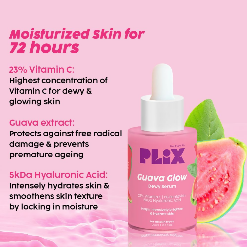 PLIX The Plant Fix Glutathione Skin Glow 15 Effervescent Tablets And Guava Serum