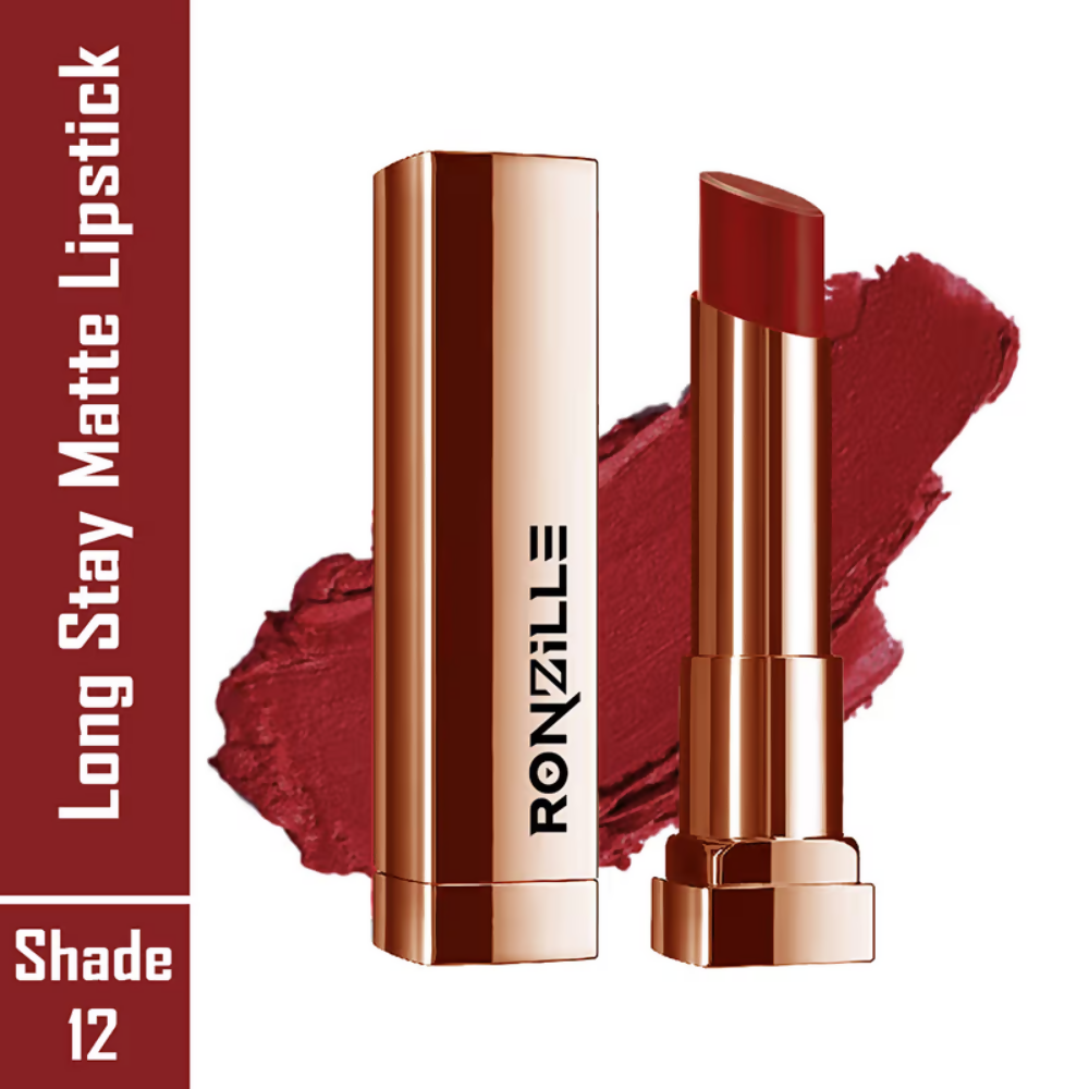 Ronzille Natural Colored Long Stay Matte Lipstick - Shade 12