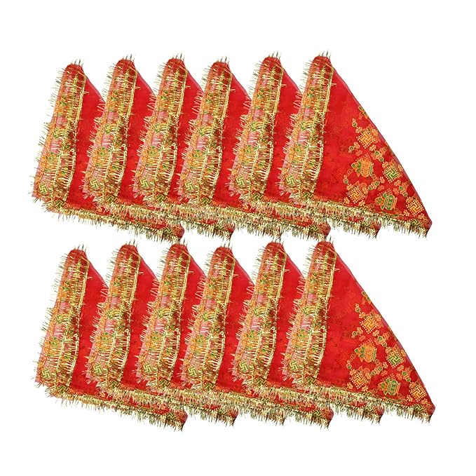 Mata Rani Chunri/Chunni/Phatka for Mandir Pooja, Kanya Pujan and Navratri Festival - 12 pcs