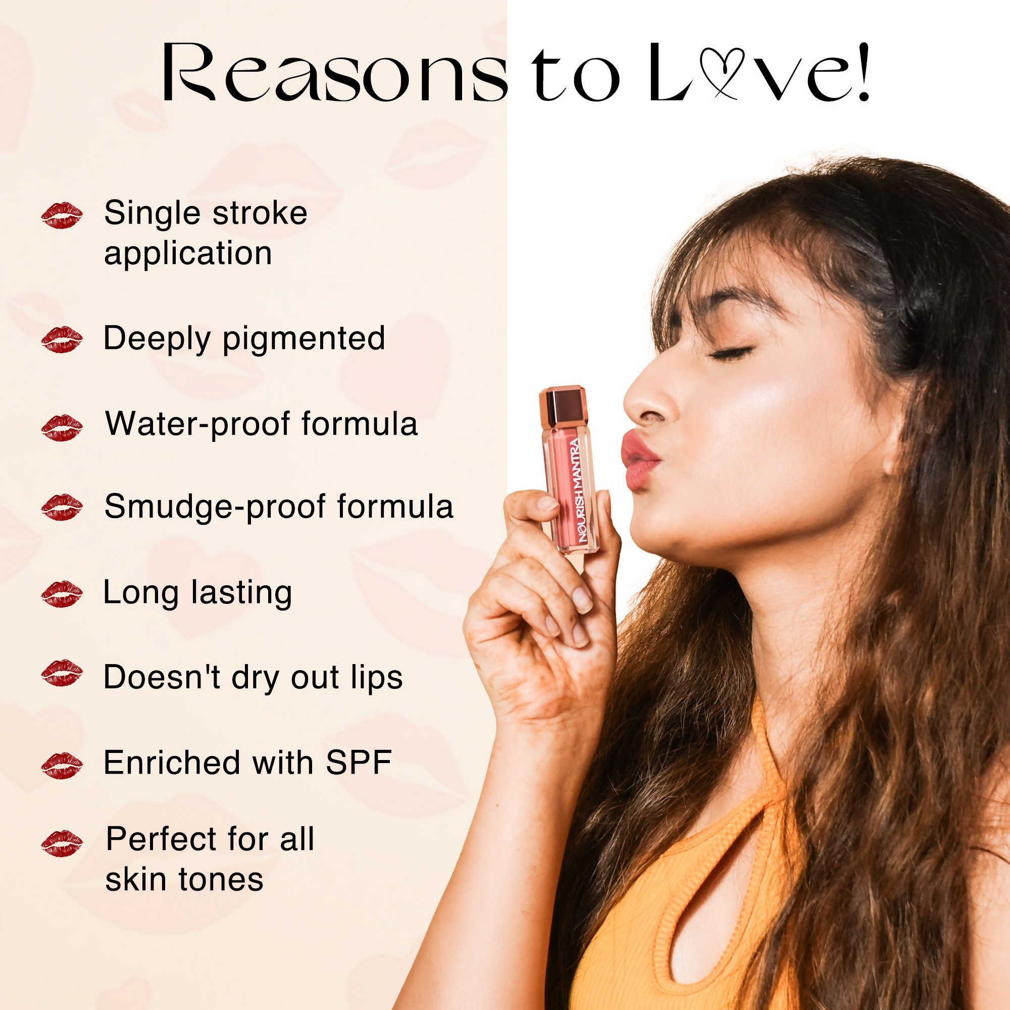 Nourish Mantra Liquid Lipstick Creamy Matte with SPF / Water Proof, Smudge Proof Shade- Spice And Shanti-