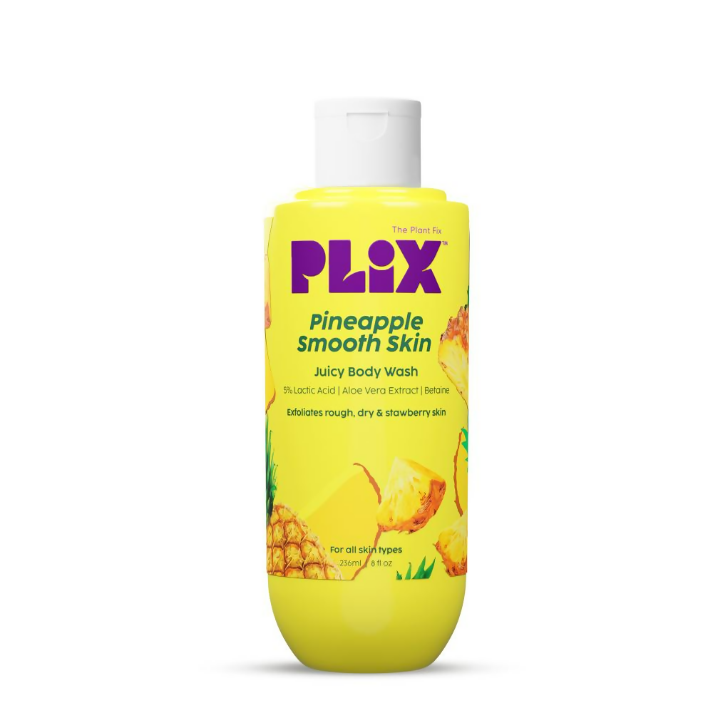 PLIX The Plant Fix Pineapple 5% Lactic Acid Body Wash Exfoliates Dry, Rough & Strawberry Skin