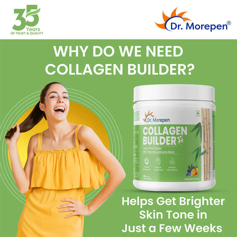 Dr. Morepen Biotin+ Advanced Tablets and Natural Collagen Builder, Orange Berry Flavour Combo -combo