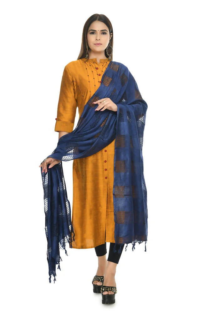 Mominos Fashion Navy Blue Window Dupatta