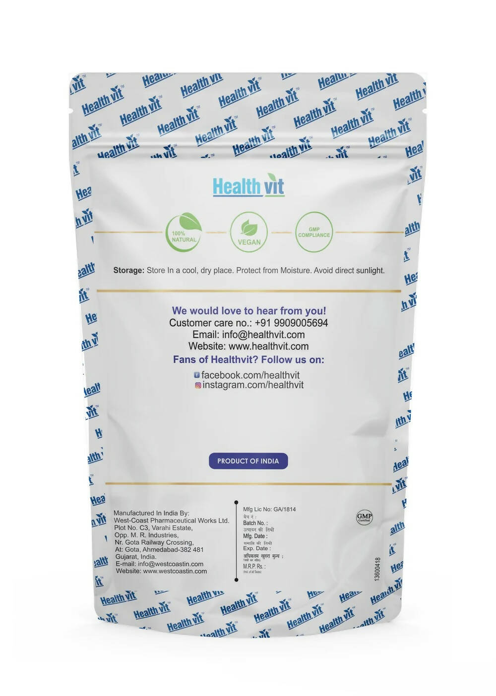 Healthvit Natural Tribulus Powder