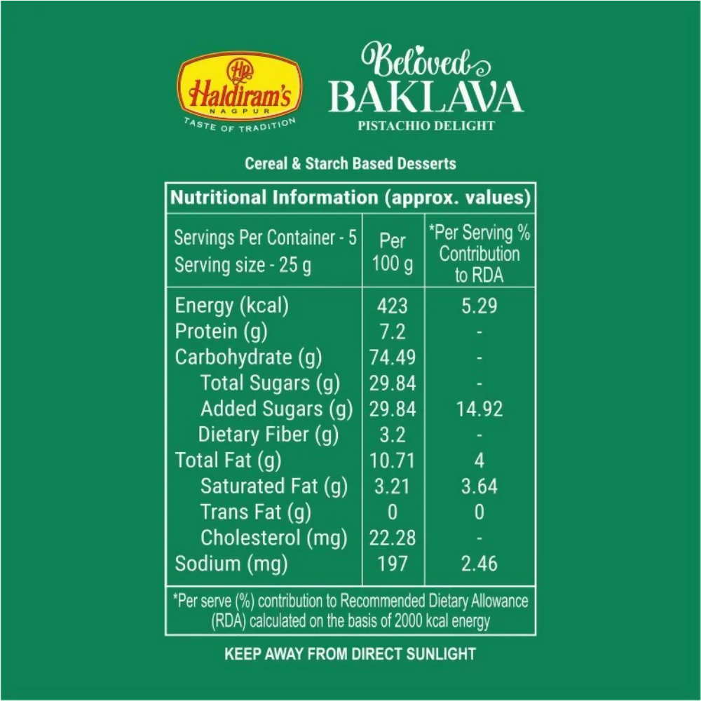 Haldiram's Baklava - Pistachio Delight
