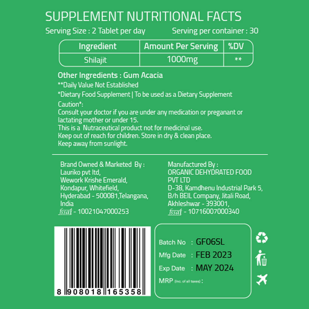 Laurik Himalayan Sj 1000Mg Tablets| Sj Tablets Boosts Stamina, Strength And Support Vitality