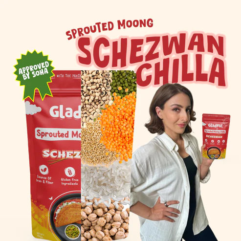 Gladful Schezwan Chilla with Sprouted Moong Instant Mix
