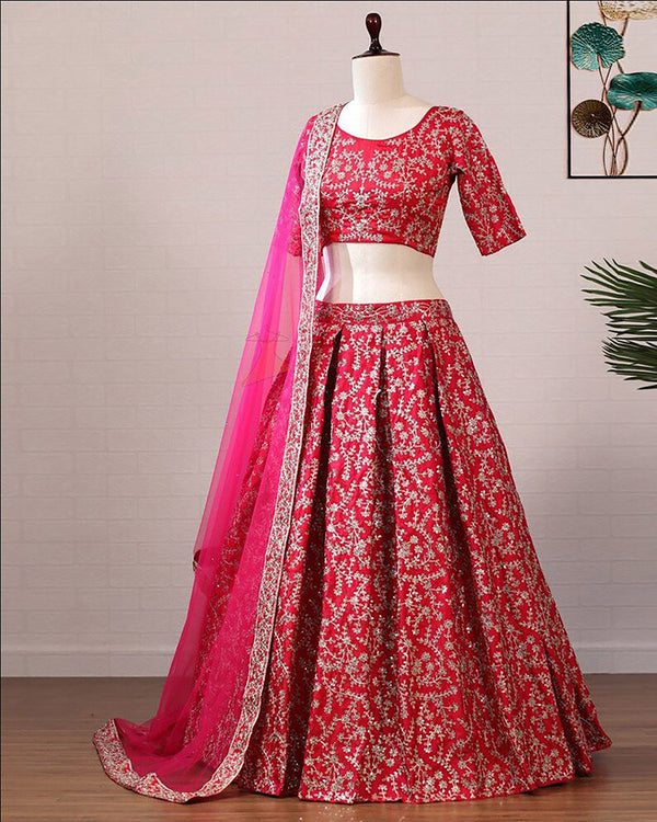 Aastha fashion off pink Lehenga Choli with two tone tafeta satin silk fabric blouse fabric