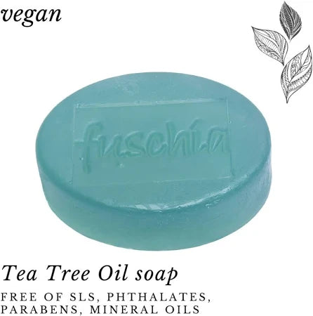 Fuschia Natural Handmade Herbal Soap, Tea Tree Oil,