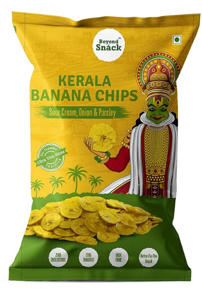 Beyond Snáck Kerala Banana Chips - Sour Cream Onion & Parsley Flavour 