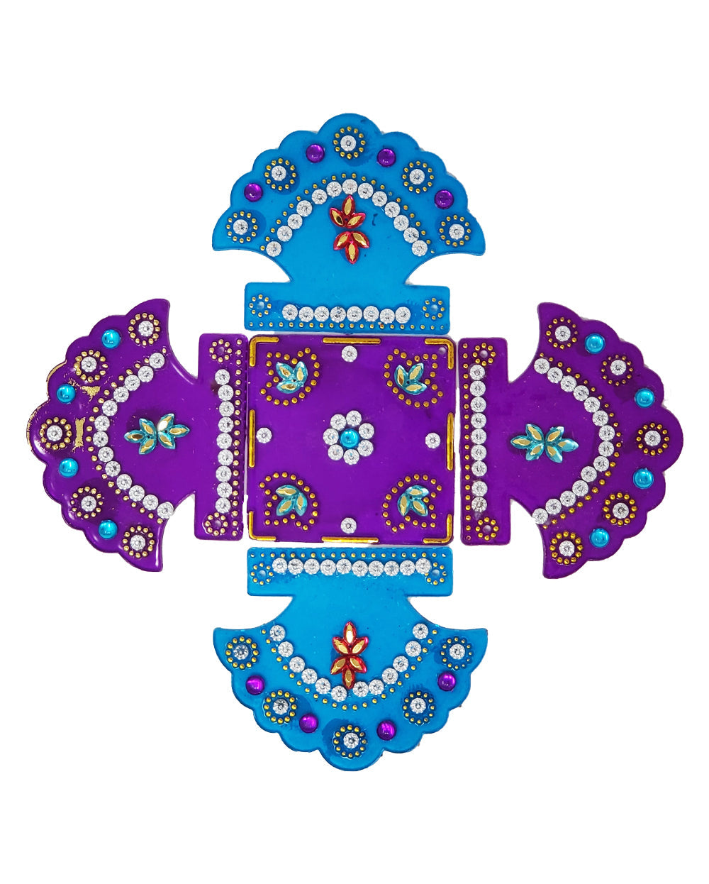 Square Crown Rangoli Design (artificial Rangoli reusable)