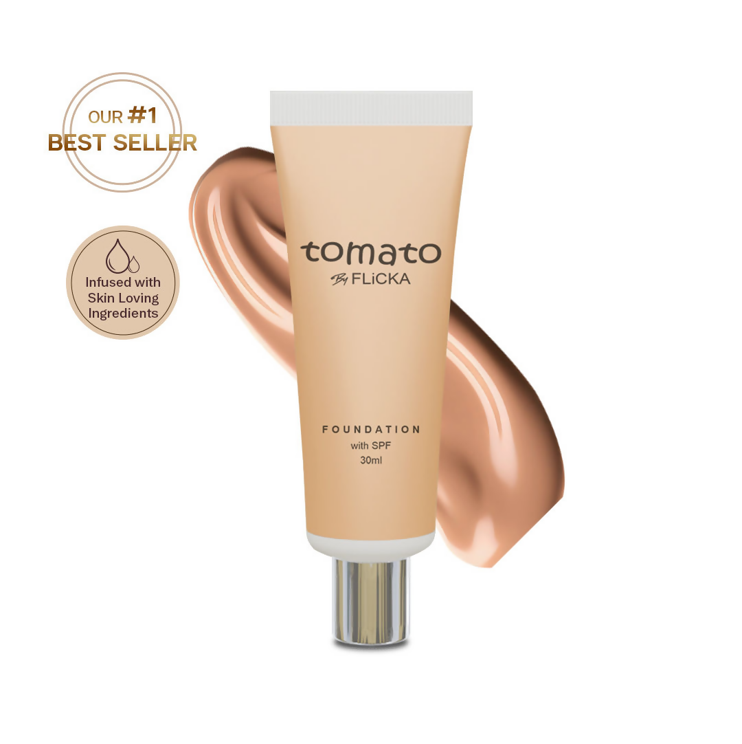 Flicka Cosmetics Tomato Moisturizing Lightweight & Long Lasting Liquid Foundation Walnut 04