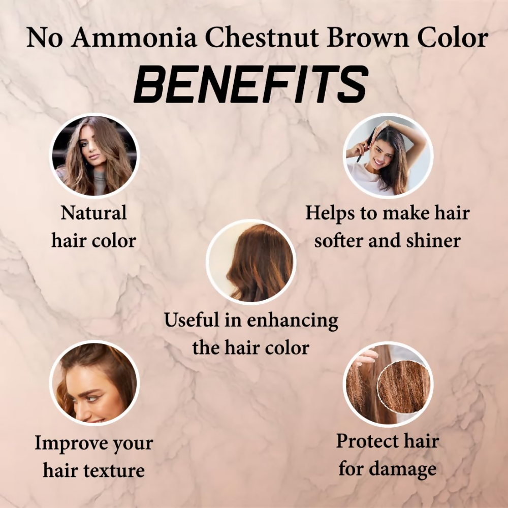 VedicAyurveda Henna Based Hair Colour - Soft black & Chestnut Brown