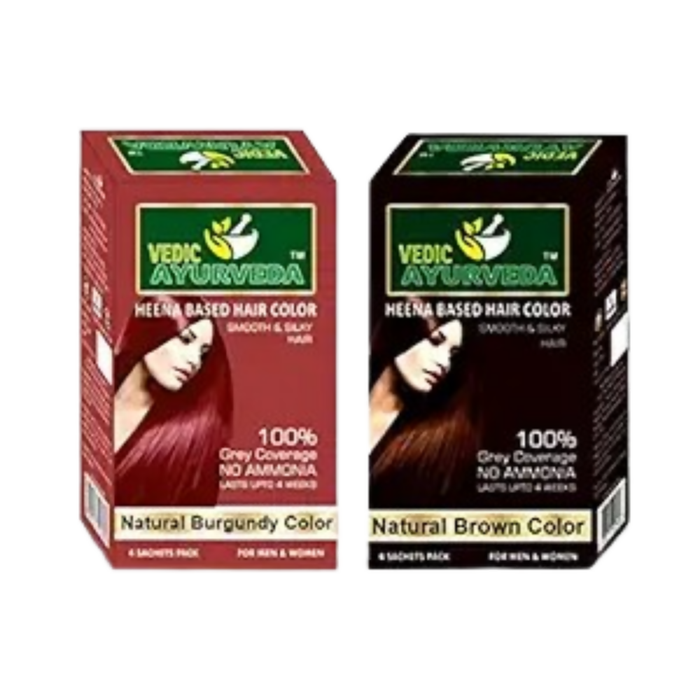 VedicAyurveda No Ammonia Burgundy & No Ammonia Dark Brown Hair Color
