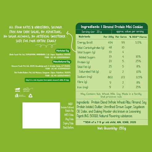 Gladful Almond Protein Mini Cookies