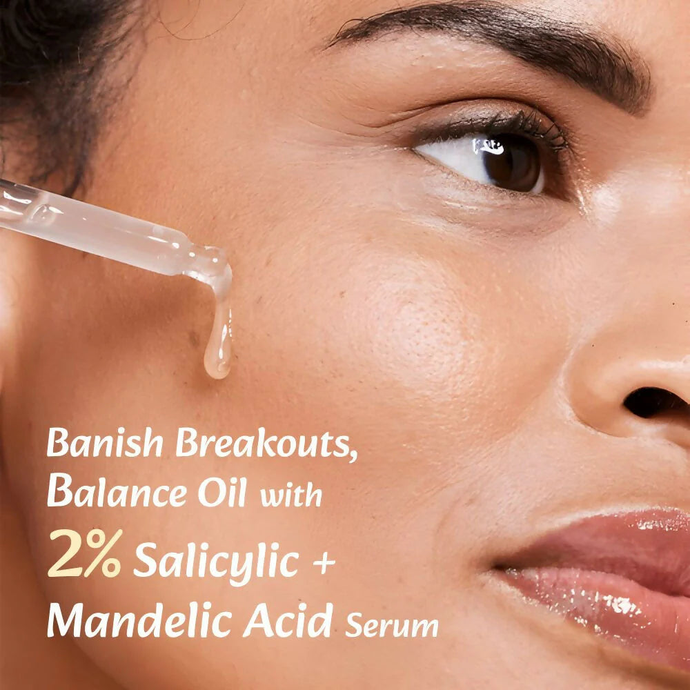 WildOak Anti Acne & Oil Control Face Serum | 3X Power of 2% Salicylic Mandelic & Azelaic Acid | Acne Buster | Anti-Acne Pore Cleansing & Skin Exfoliation | Face Serum for Men & Women | 30ml