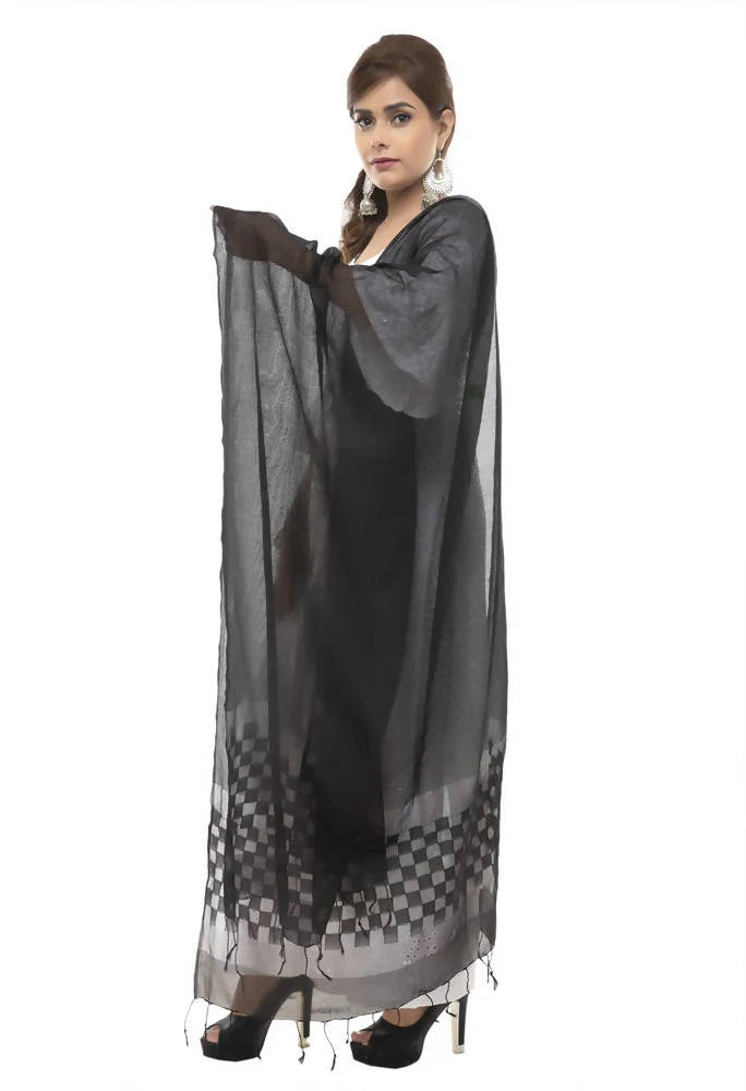 Mominos Fashion Black Buta Cut Dupatta