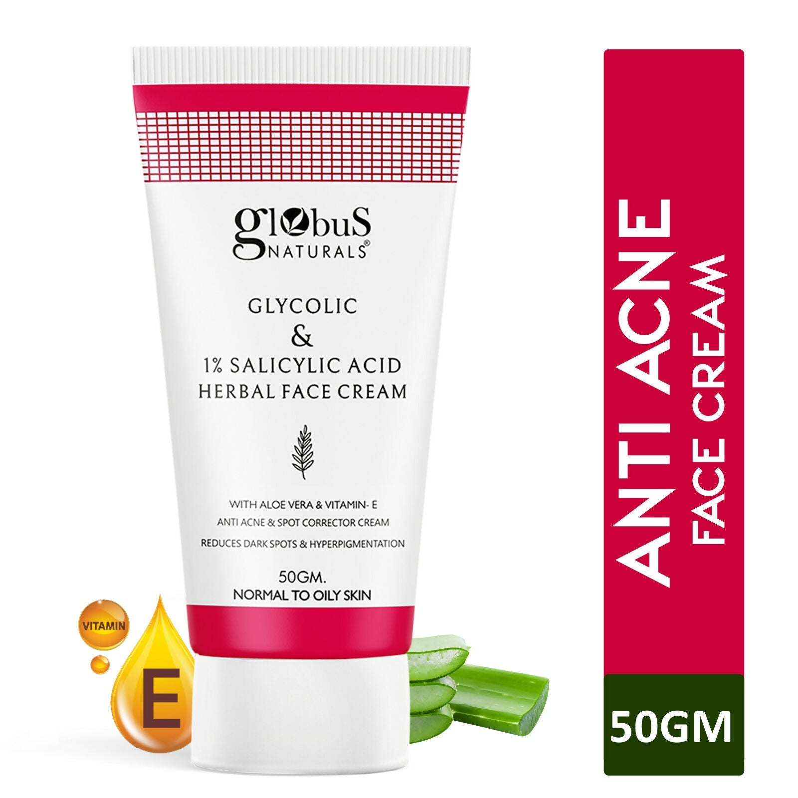 Globus Naturals Glycolic & 1% Salicylic Acid Herbal Anti Acne Face Cream