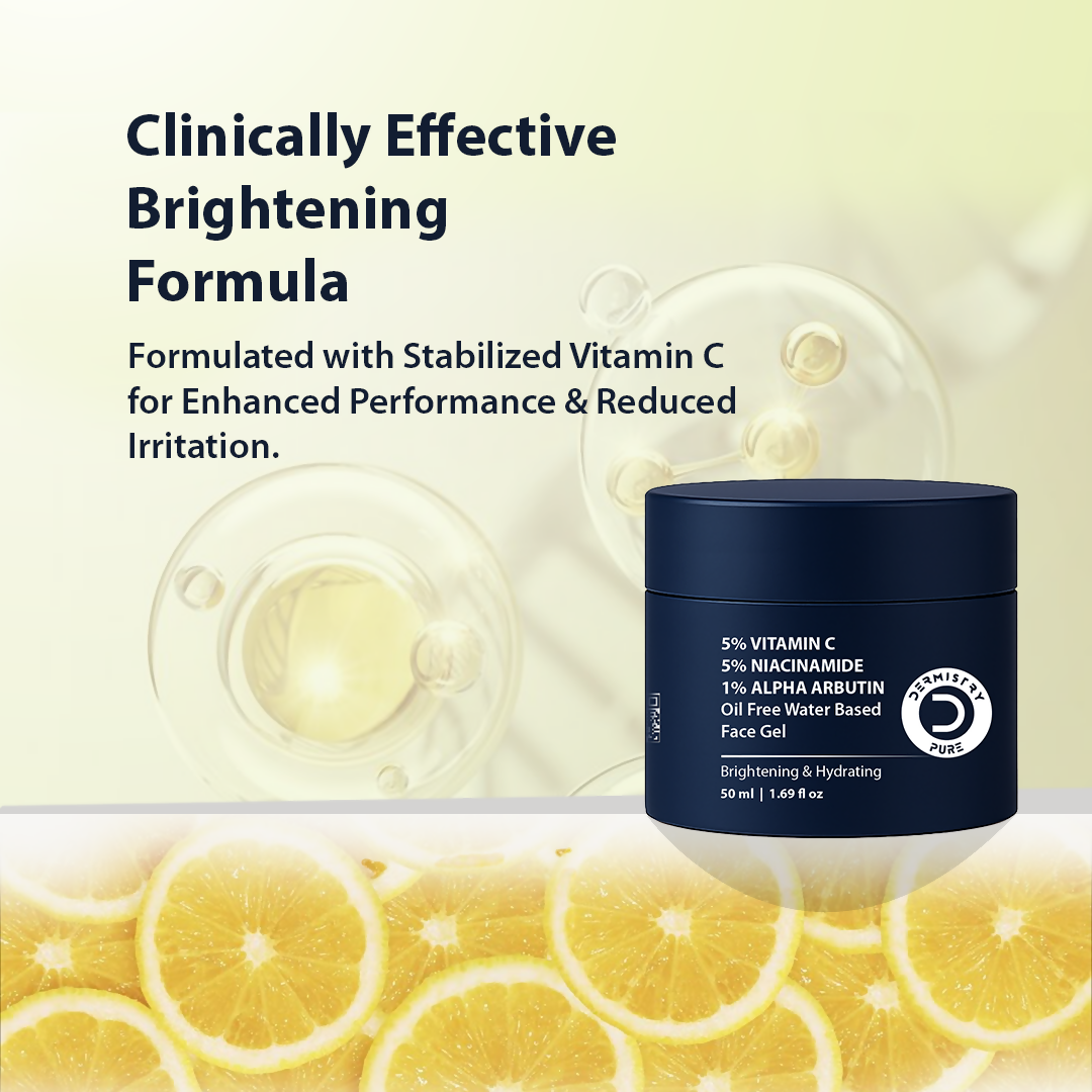 Dermistry Vitamin C Niacinamide Alpha Arbutin Oil Free Water Based Remove Tanning D Tan Detan Skin Dark Spots Removal Face Gel