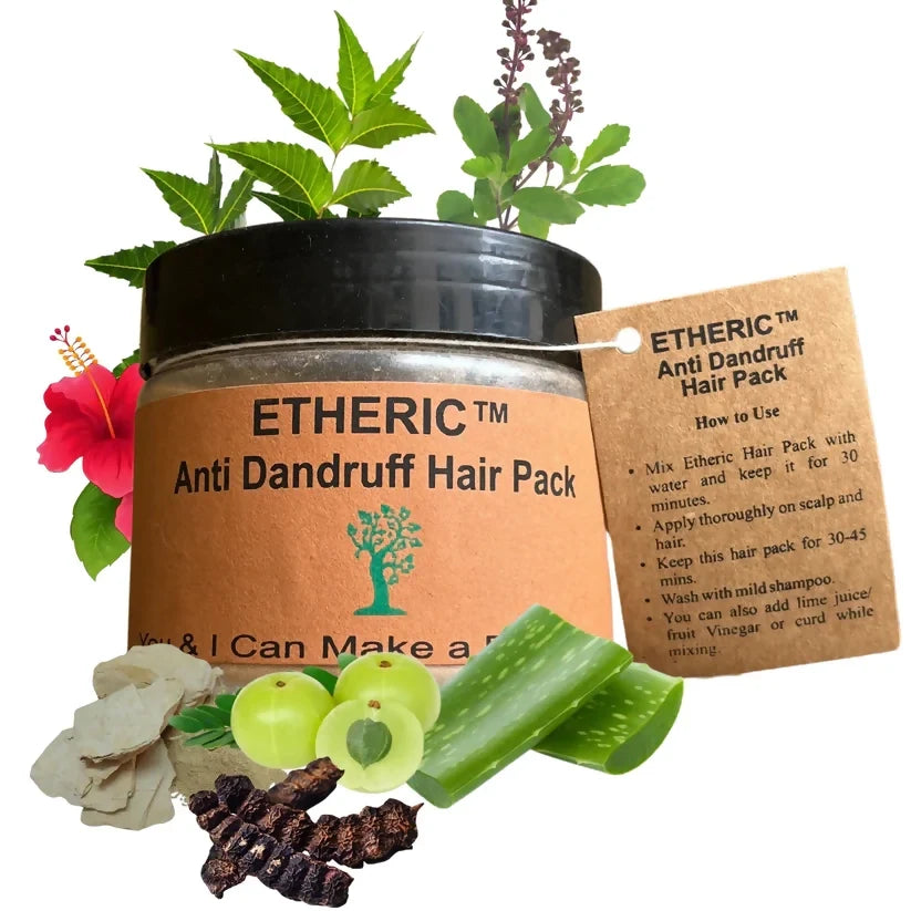 Etheric Anti-Dandruff Herbal Hair Pack – Hair Fall Control & Scalp Care