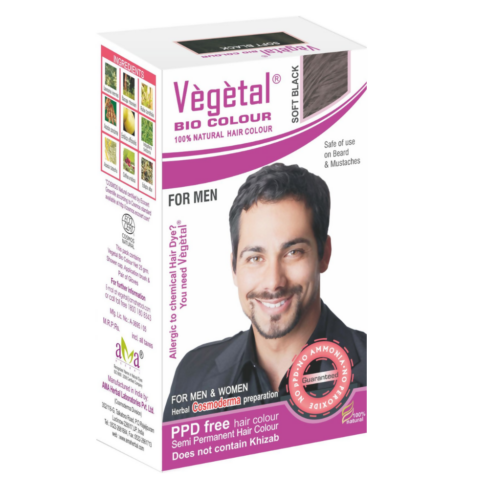 Vegetal Bio Colour, Men Hair Color - Soft Black