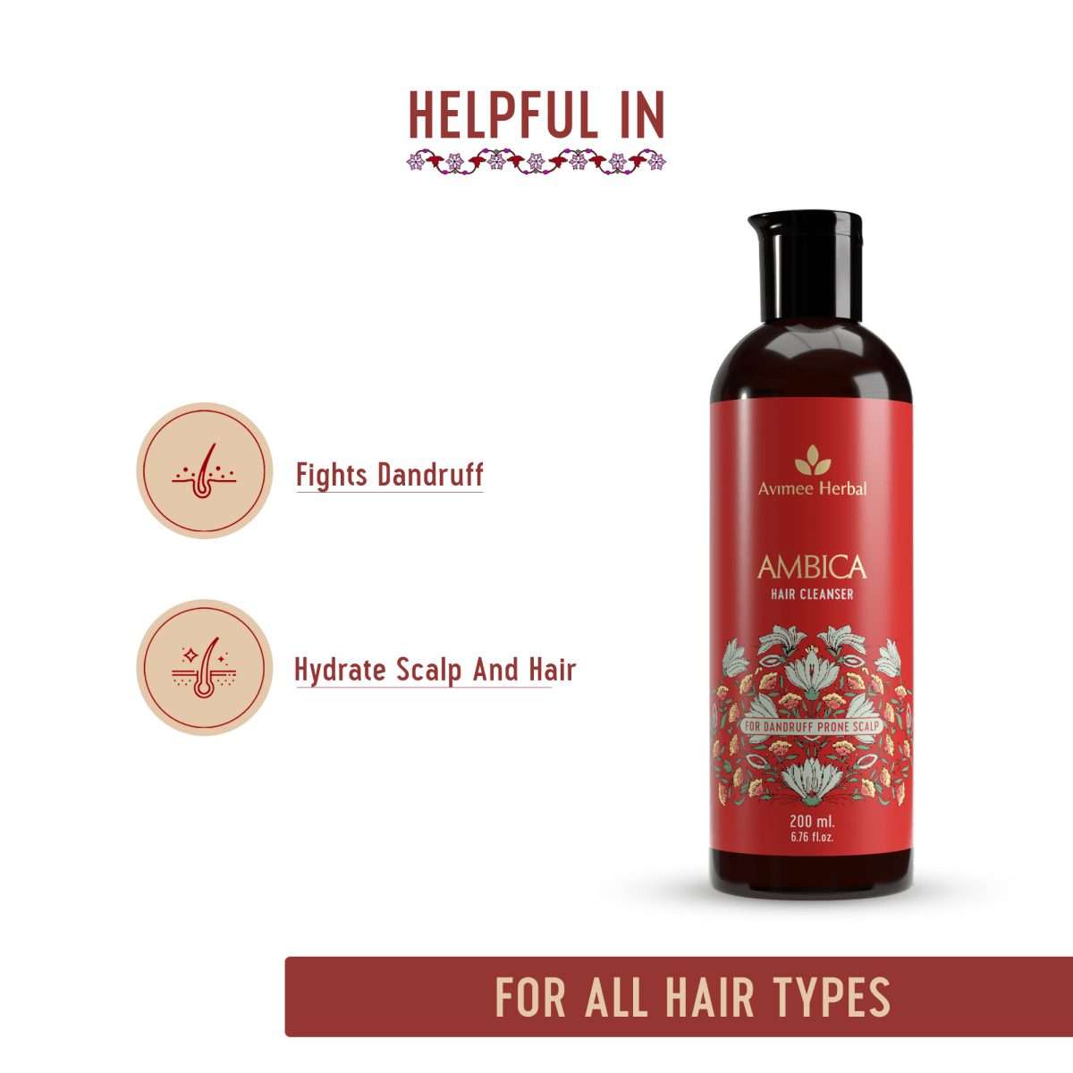 Avimee Herbal Anti Dandruff Kit - Oil, Scalp Spray, and Cleanser, Fights Dandruff & Moisturises Scalp Naturally