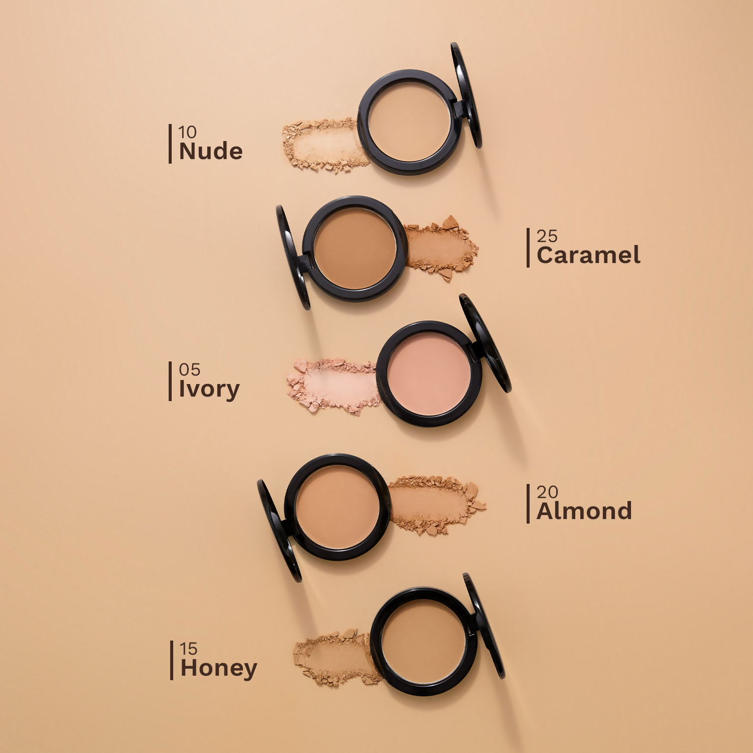 Pilgrim Matte Finish Compact Powder With SPF 25 - Caramel-25