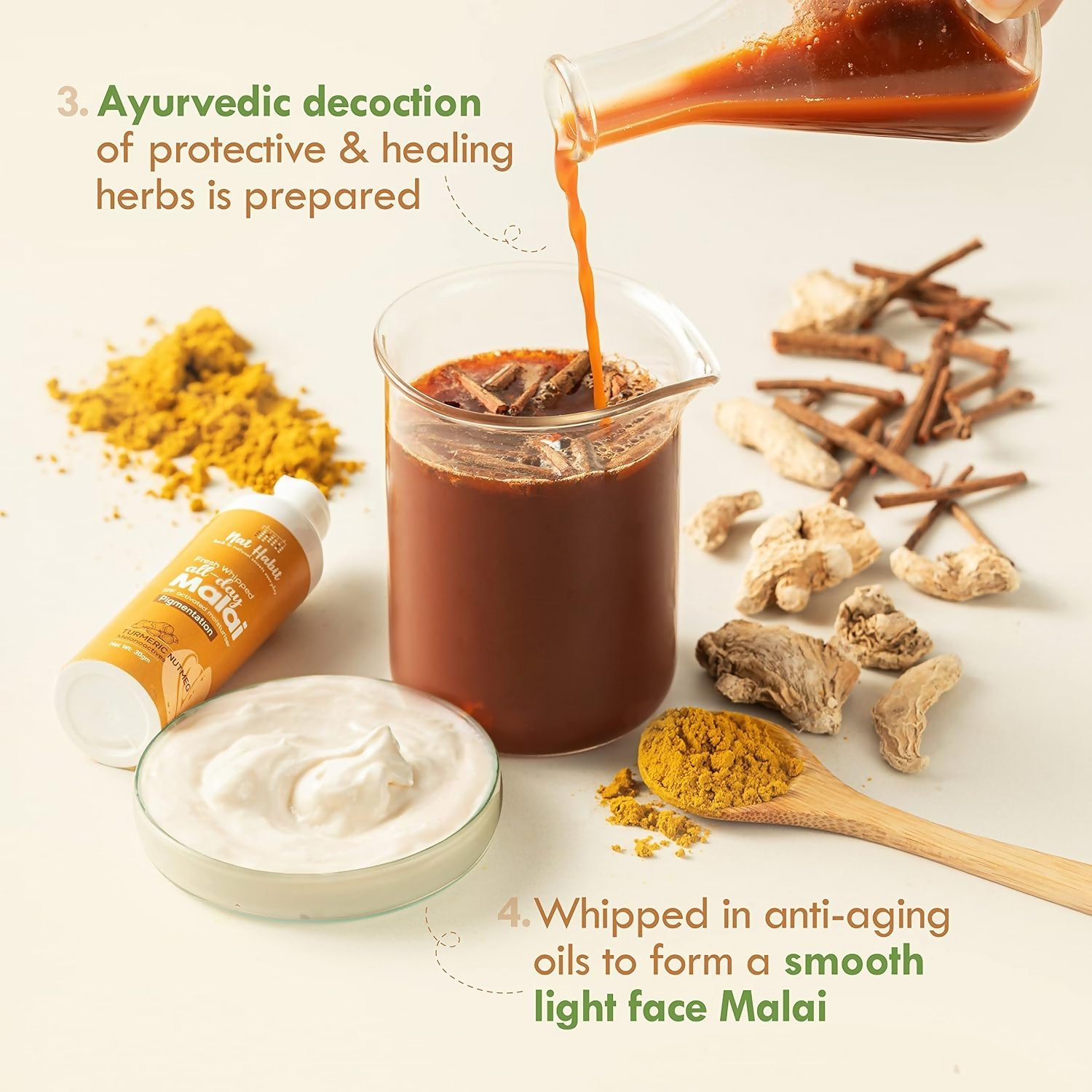 Nat Habit Turmeric Face Malai Cream For Skin Glow