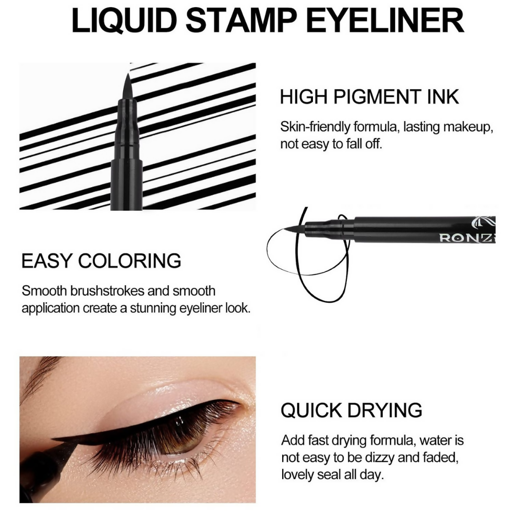 Ronzille Deep Black Sketch Matte Eyeliner Pencil Black