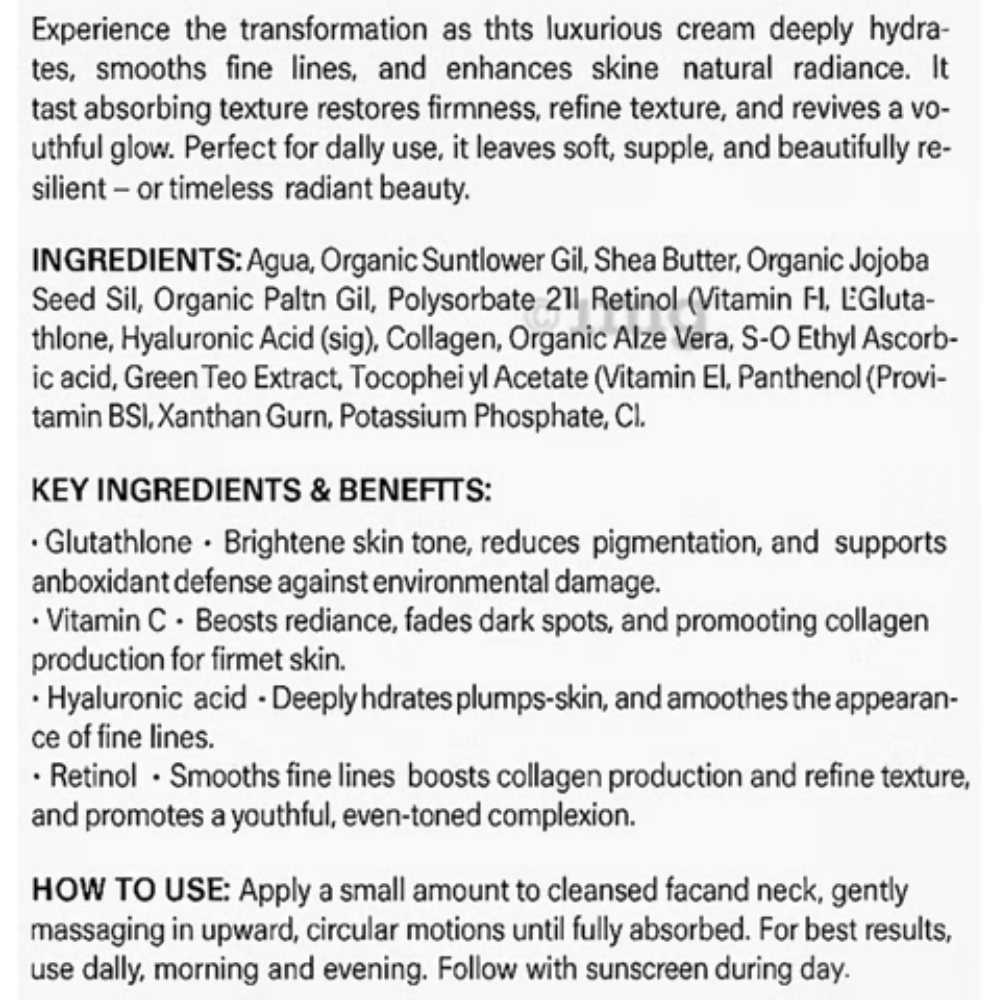 bio Mystery Collagen + Retinol + Hyaluronic Cream with Vitamin C & Glutathione