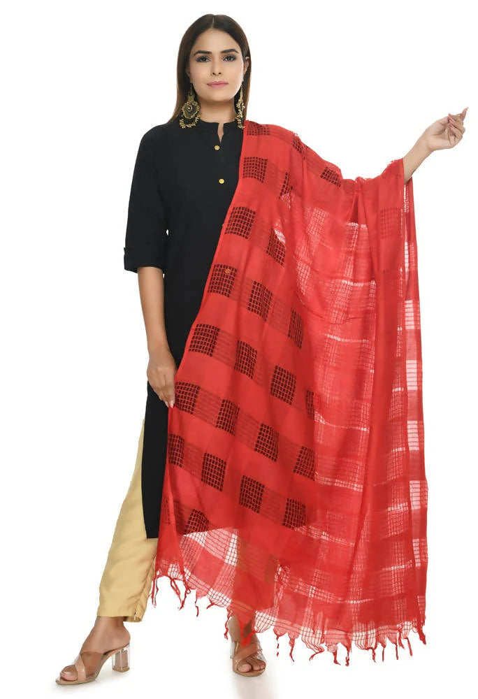 Mominos Fashion Red Window Dupatta