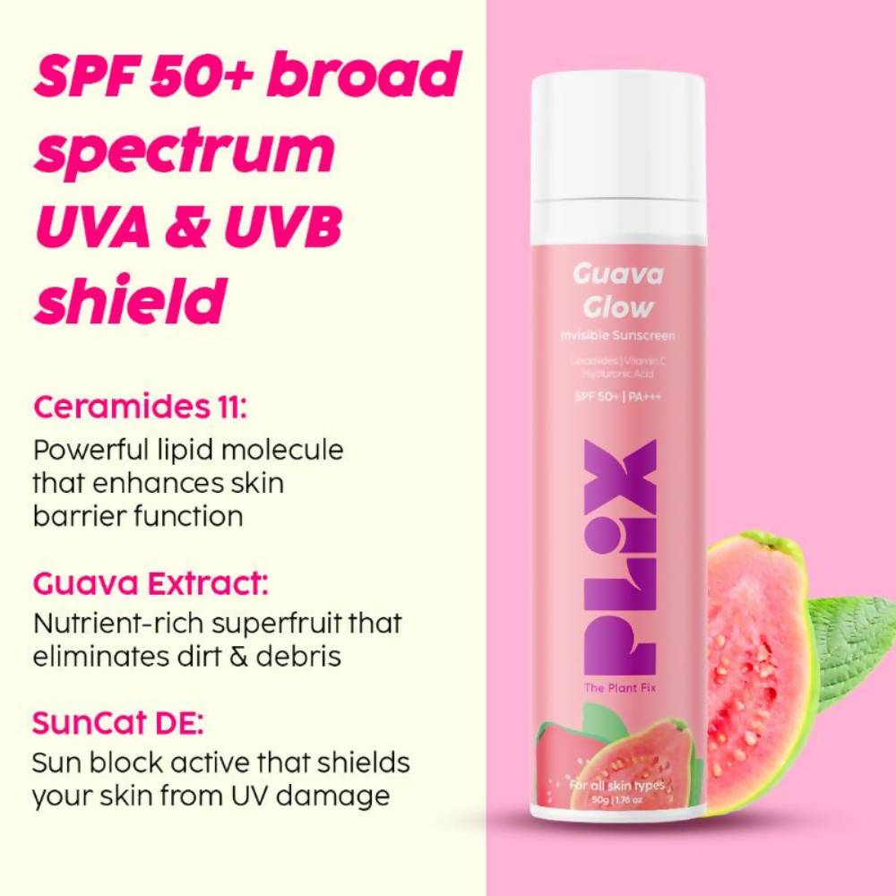 PLIX The Plant Fix Guava Glow With SPF 50+ Sunscreen & 3% Glycolic Acid Serum