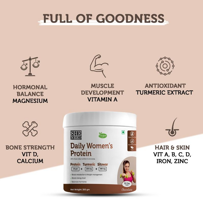 SheNeed Plant Based Daily Women’s Protein Drink With 21+ Nutrients For Women