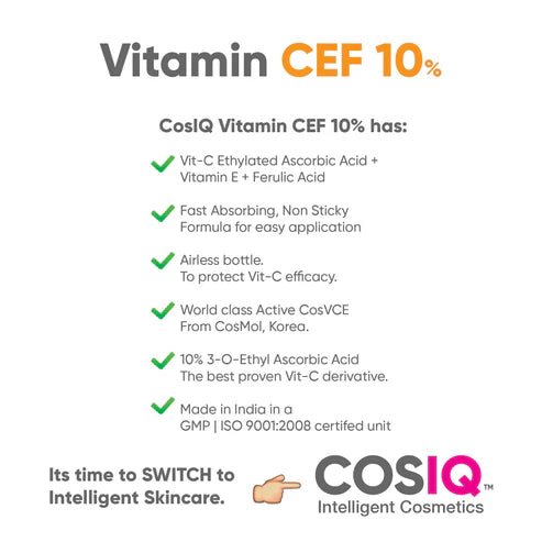 COSIQ Vitamin CEF-10% Face Serum 30ml