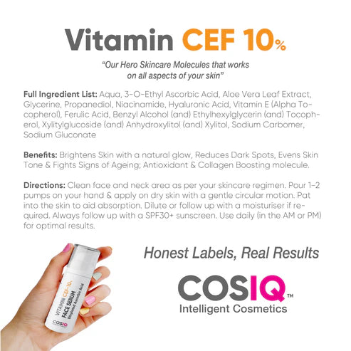 COSIQ Vitamin CEF-10% Face Serum 30ml