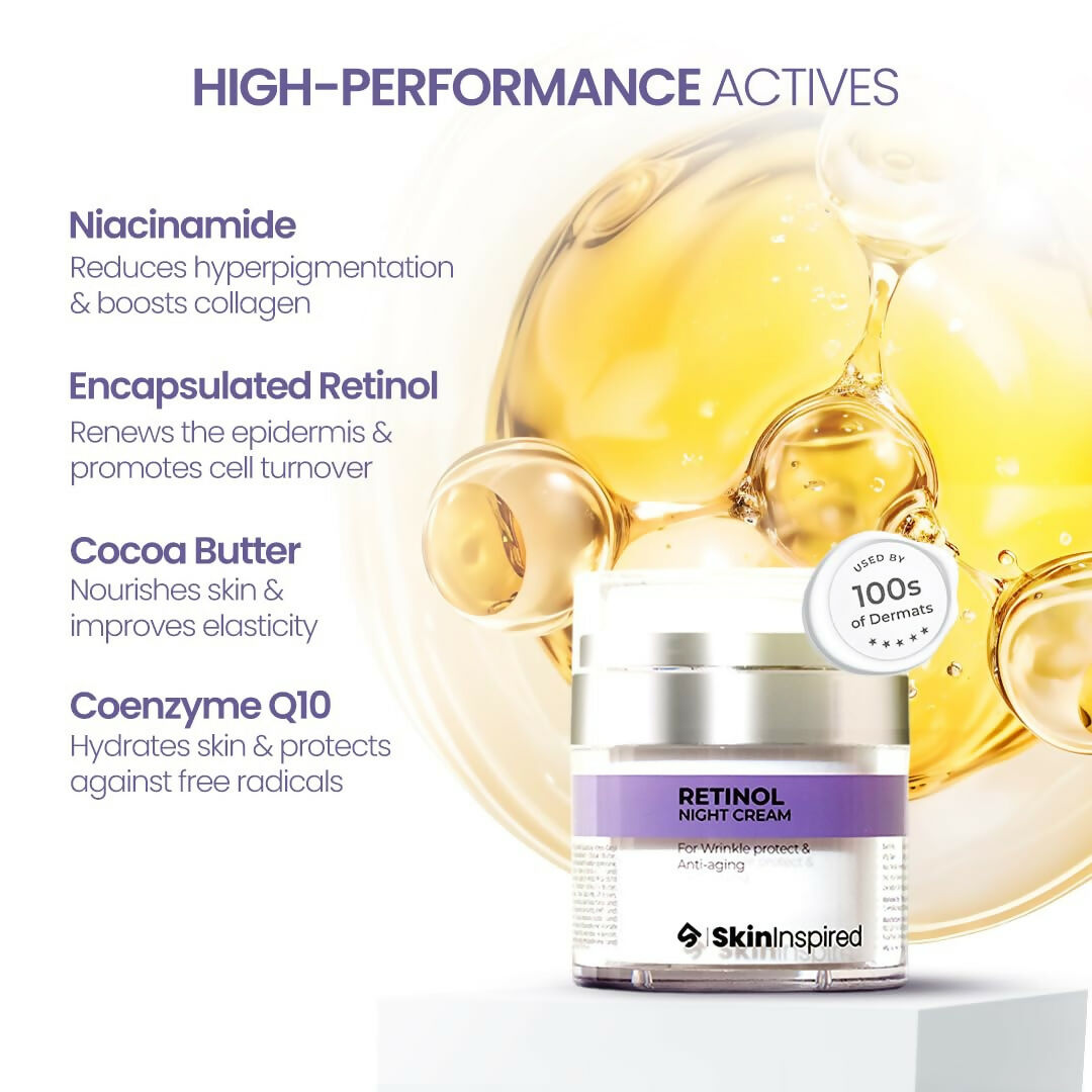 SkinInspired Retinol Night Cream For Wrinkles & Anti-Aging